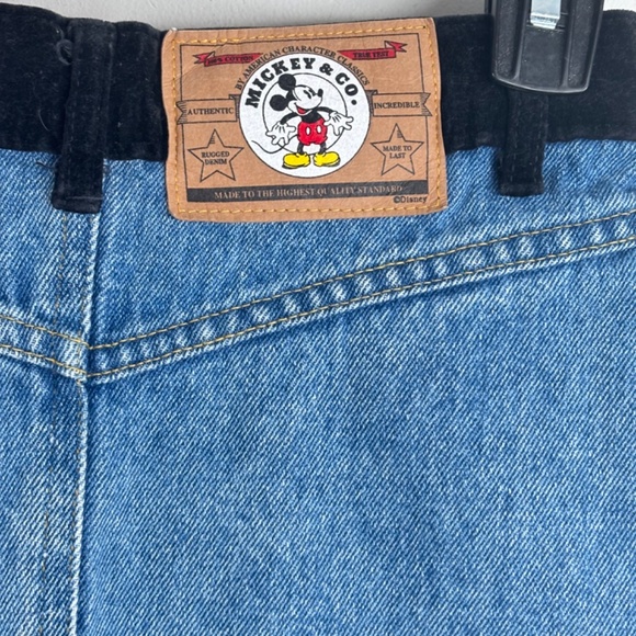 VTG Y2K Disney Mickey & Co Denim Skirt Girl 12 Embroidered Minnie Velvet Button - Picture 5 of 9